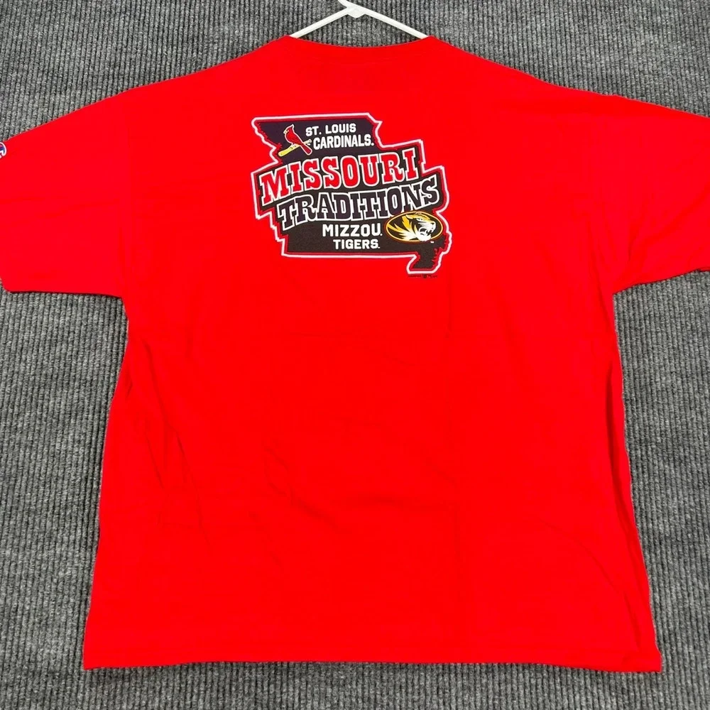 St. Louis Cardinals Missouri Tigers Shirt Mens 2XL XXL Red Short Sleeve MLB NCAA - Picture 10 of 11